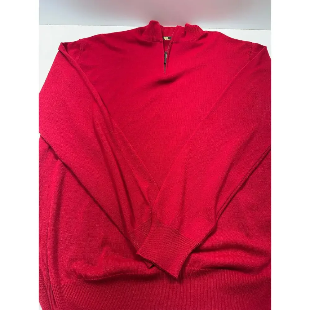 Tailored Recreation Mens Plus Sz 4X 1/4 Zip Wool Blend Pullover Sweater Dad Core